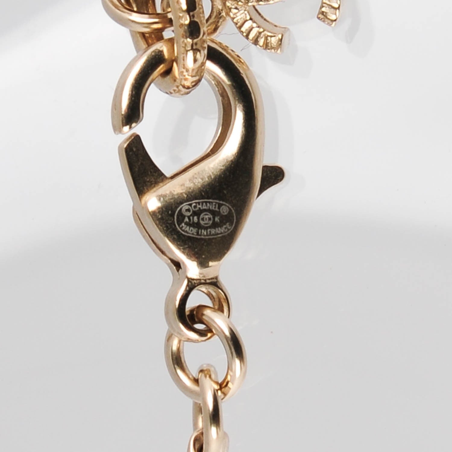 Chanel Crystal Heart Eye CC Charm Necklace Gold Silver 6 of 7