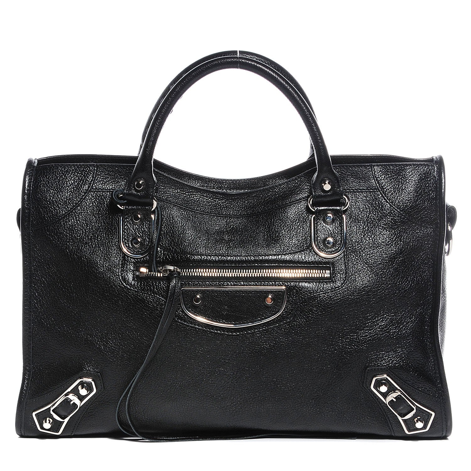 Balenciaga Chevre Silver Metallic Edge Hardware City Black 1 of 14