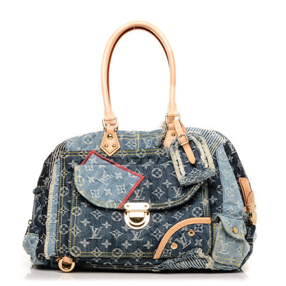 Louis Vuitton Denim Patchwork Bowly Blue 1 of 6