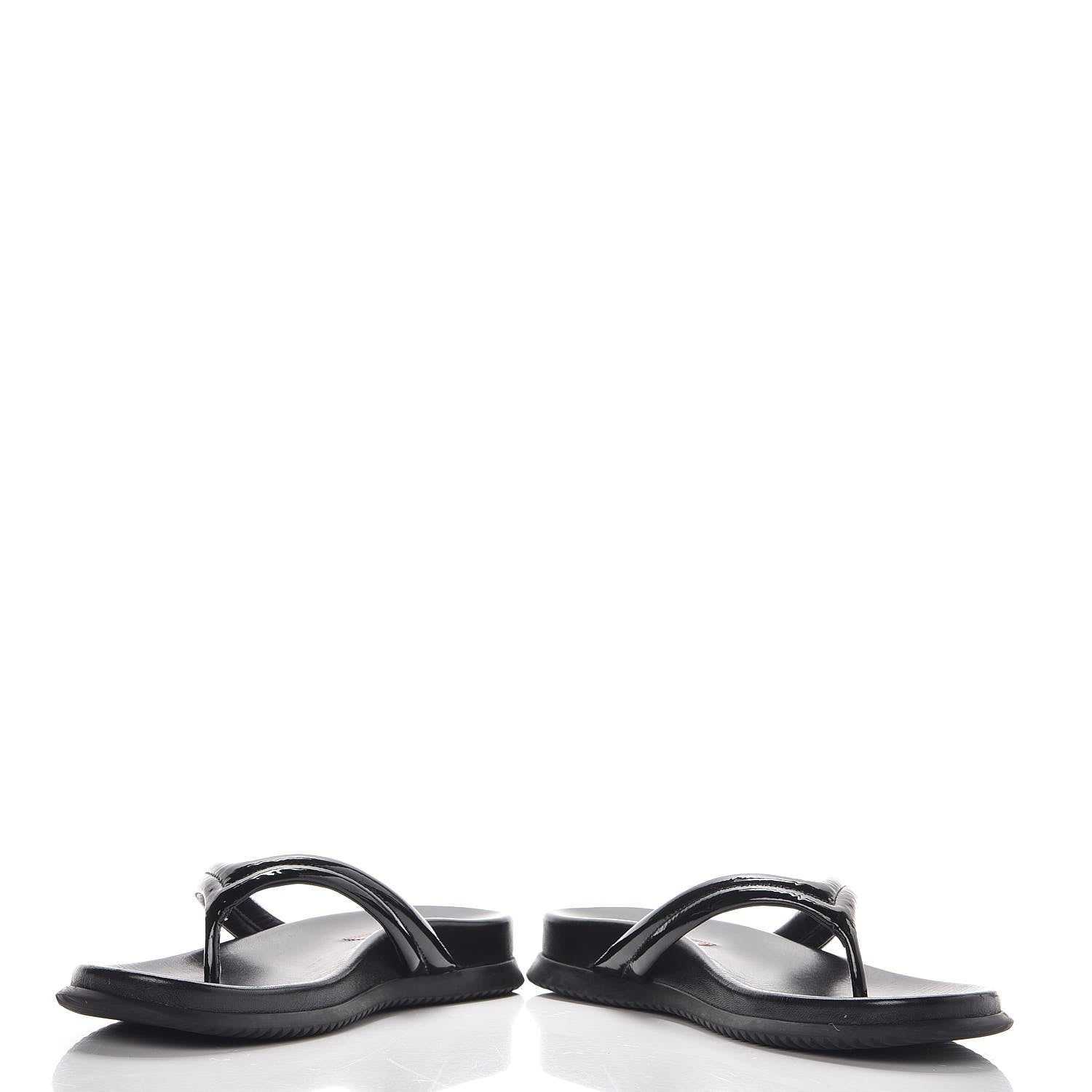 Prada Vernice Soft Thong Sandals 36 Black 5 of 15