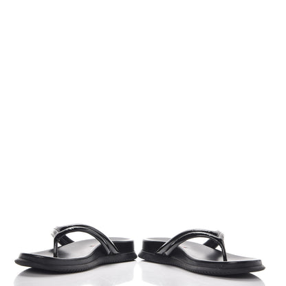 Prada Vernice Soft Thong Sandals 36 Black 5 of 15