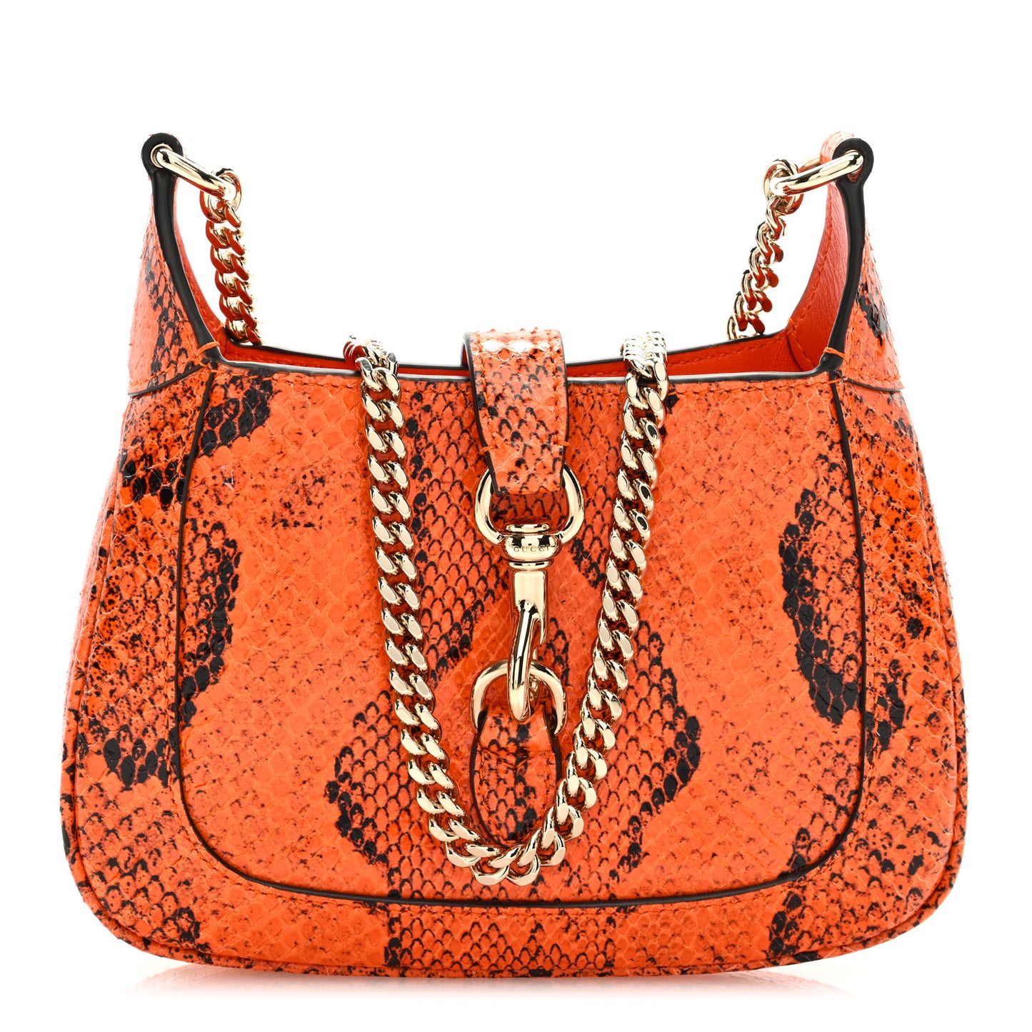 Snakeskin Mini Jackie Notte Bag Orange