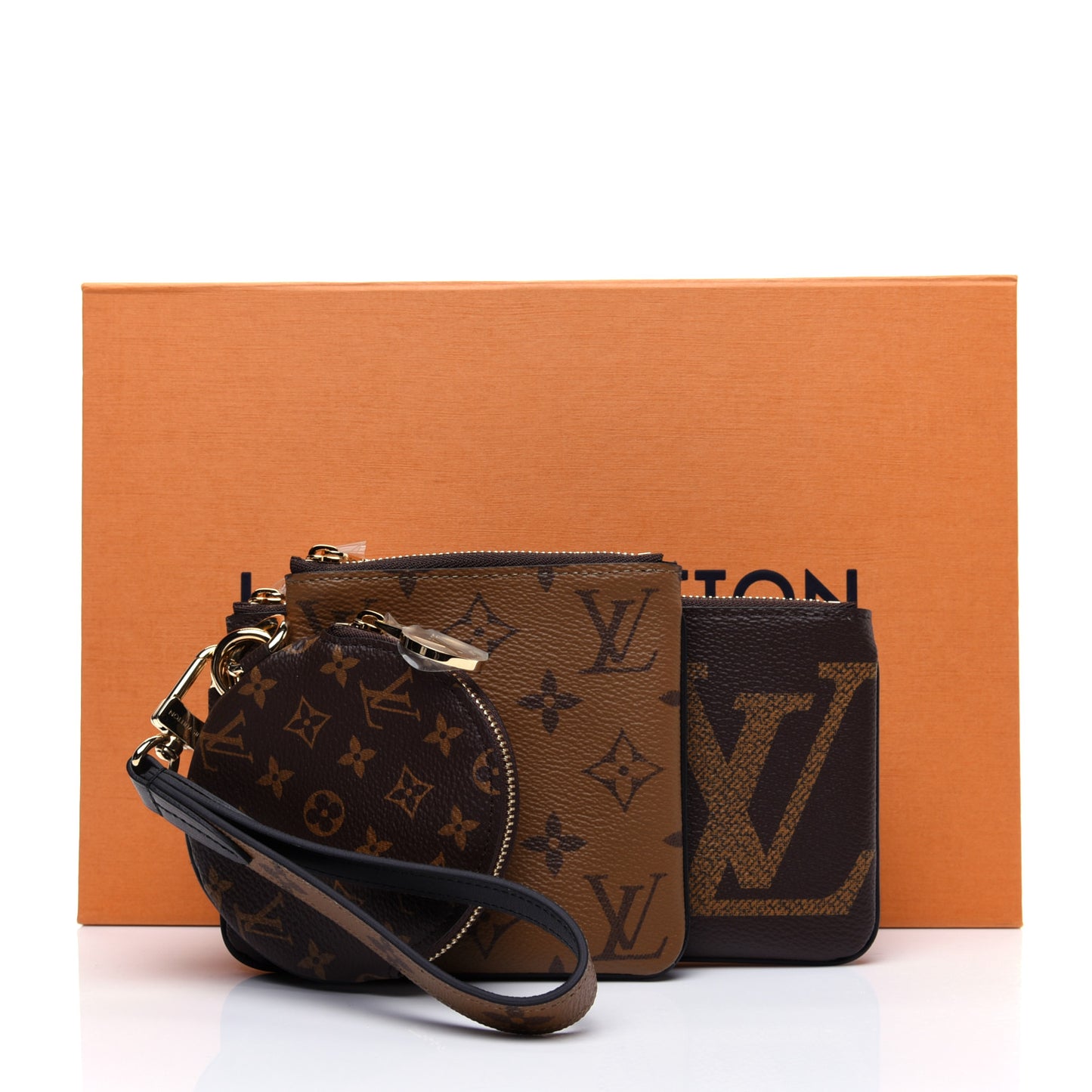 Reverse Monogram Giant Trio Pouch