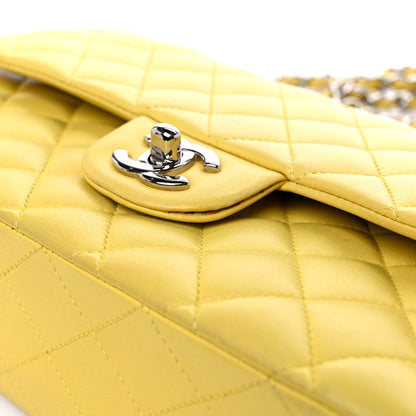 Chanel Lambskin Quilted Medium Double Flap Yellow 11 of 14