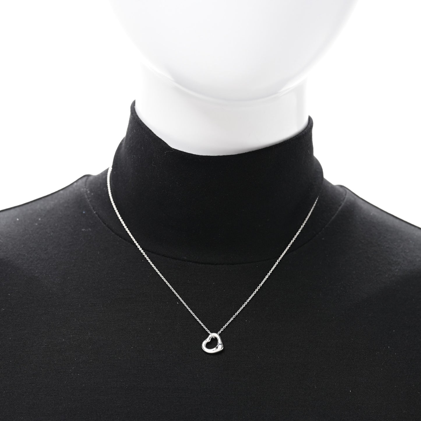 Sterling Silver Elsa Peretti 11mm Open Heart Pendant Necklace