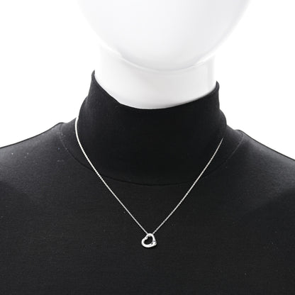 Tiffany Sterling Silver Elsa Peretti 11mm Open Heart Pendant Necklace 2 of 4