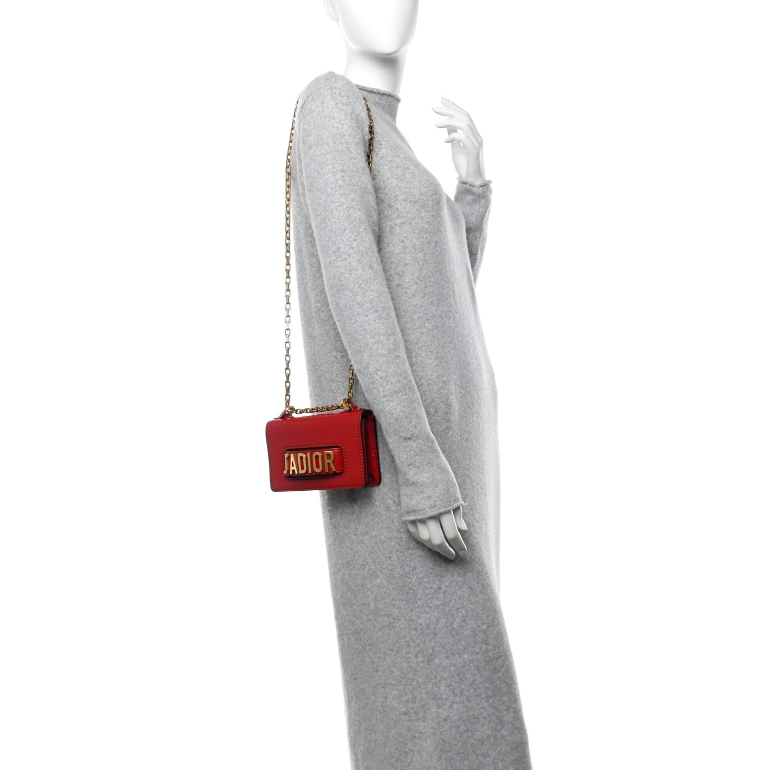 Christian Dior Calfskin Mini J'Adior Chain Flap Bag Spicy Red 2 of 11