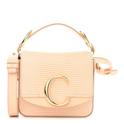 Chloe Calfskin Lizard Embossed Mini C Double Carry Biscotti Beige 1 of 8