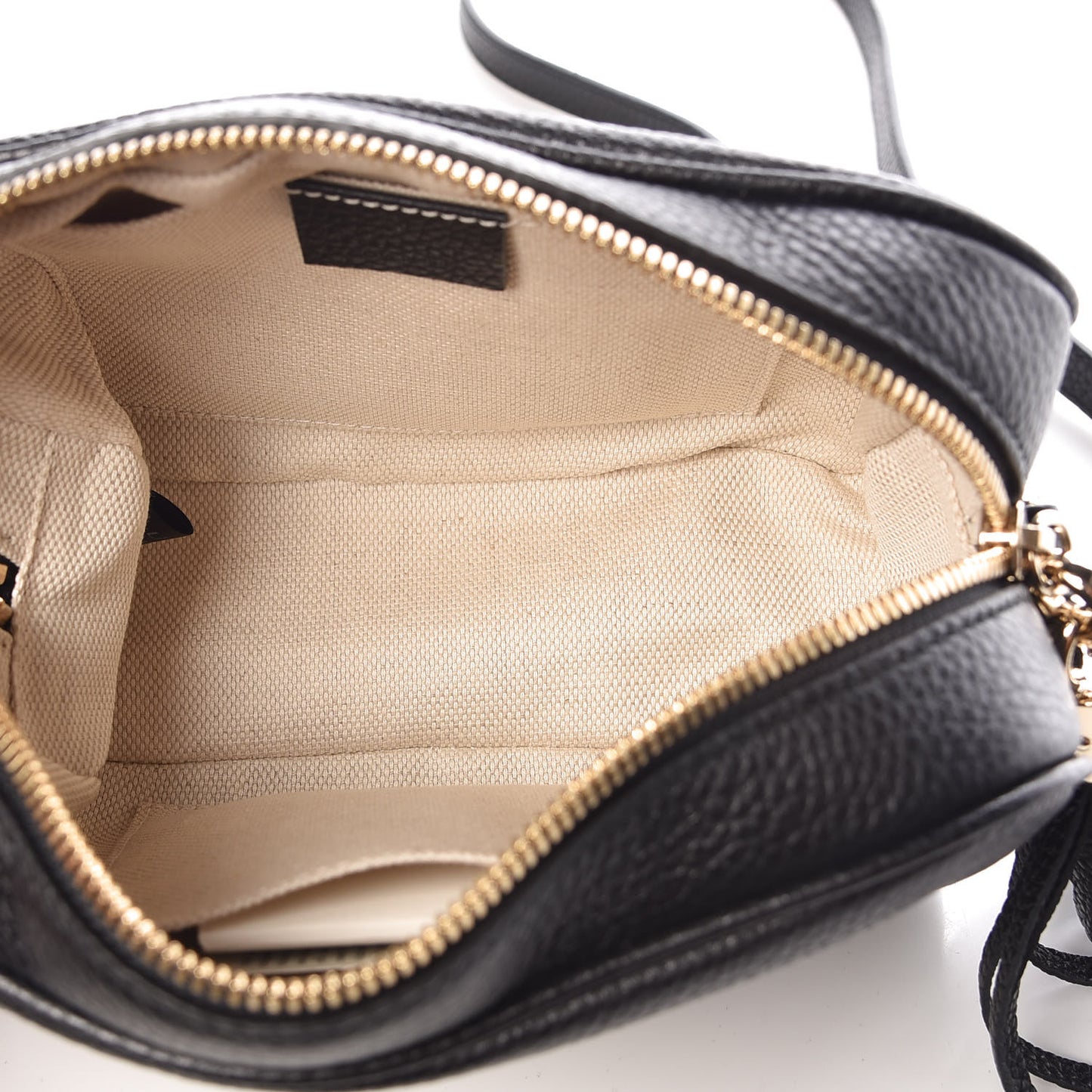 Pebbled Calfskin Small Soho Disco Bag Black