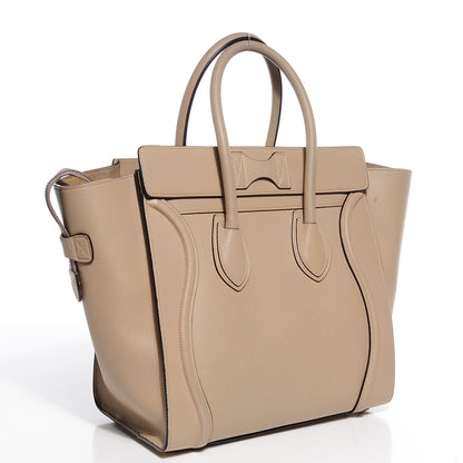 Celine Drummed Calfskin Mini Luggage Dune 3 of 9