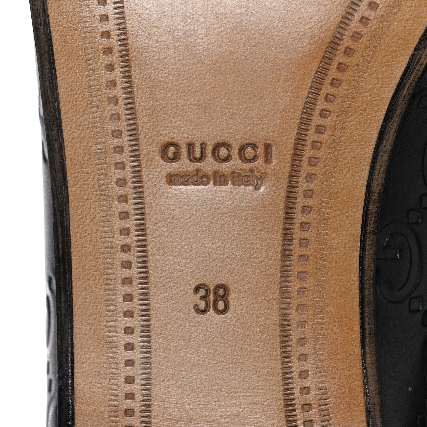 Gucci Betis Glamour Calfskin Guccissima Womens Jordaan Loafers 38 Black 8 of 11