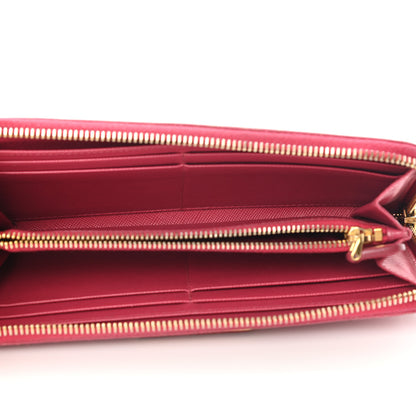 Prada Saffiano Half Zip Wallet Ibisco 5 of 16