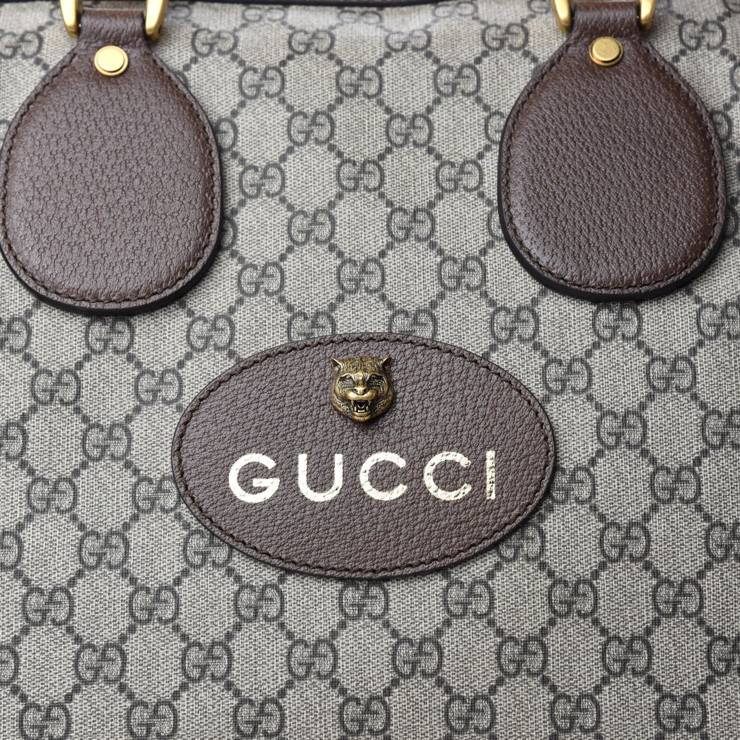 Gucci Soft GG Supreme Monogram Web Neo Vintage Duffle Bag Beige New Acero Crop 9 of 9