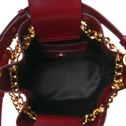 Salvatore Ferragamo Calfskin Bow Bucket Bag Red 5 of 9