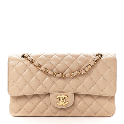 Chanel Caviar Quilted Medium Double Flap Beige 1 of 12