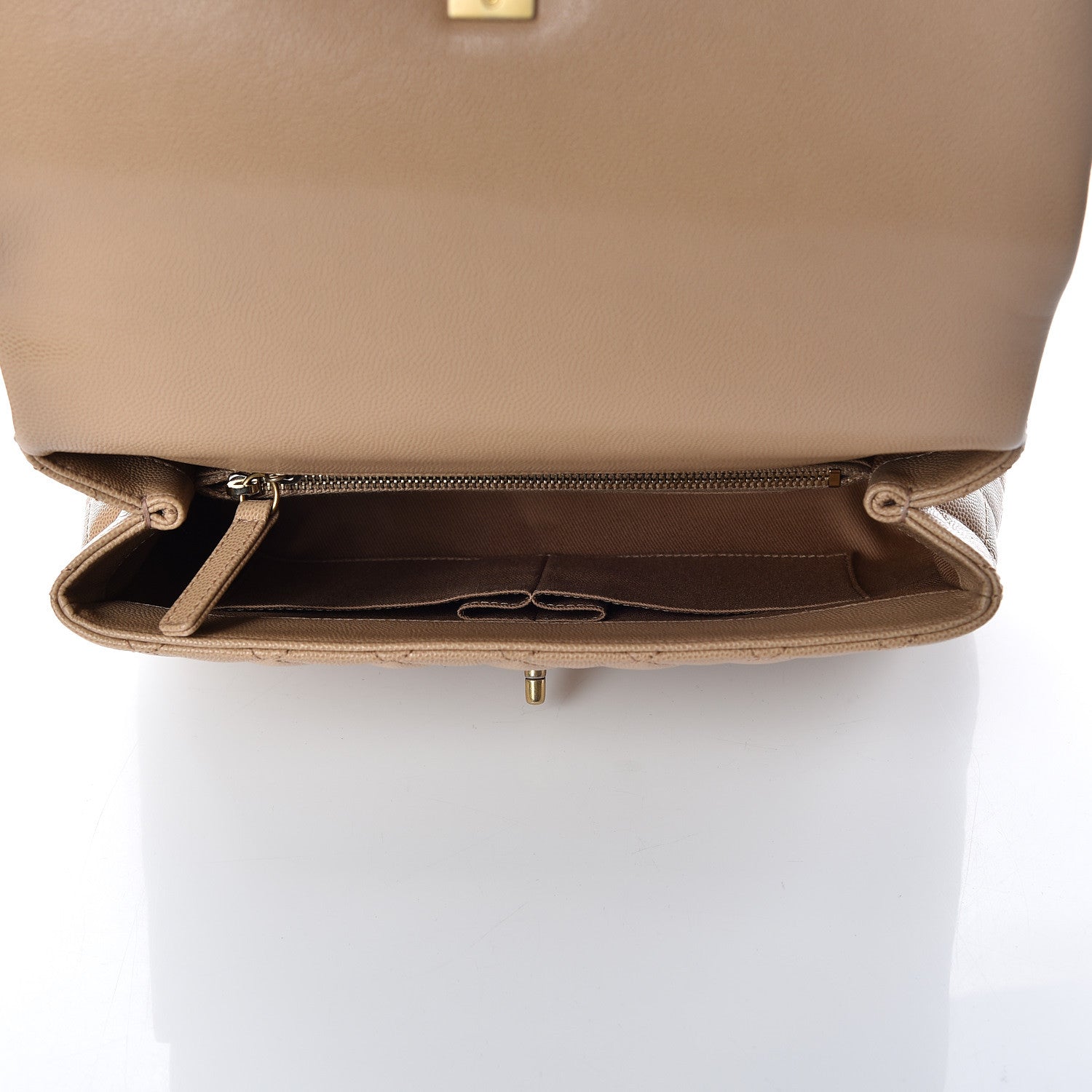 Chanel Caviar Lizard Embossed Quilted Small Coco Handle Flap Beige 7 of 12