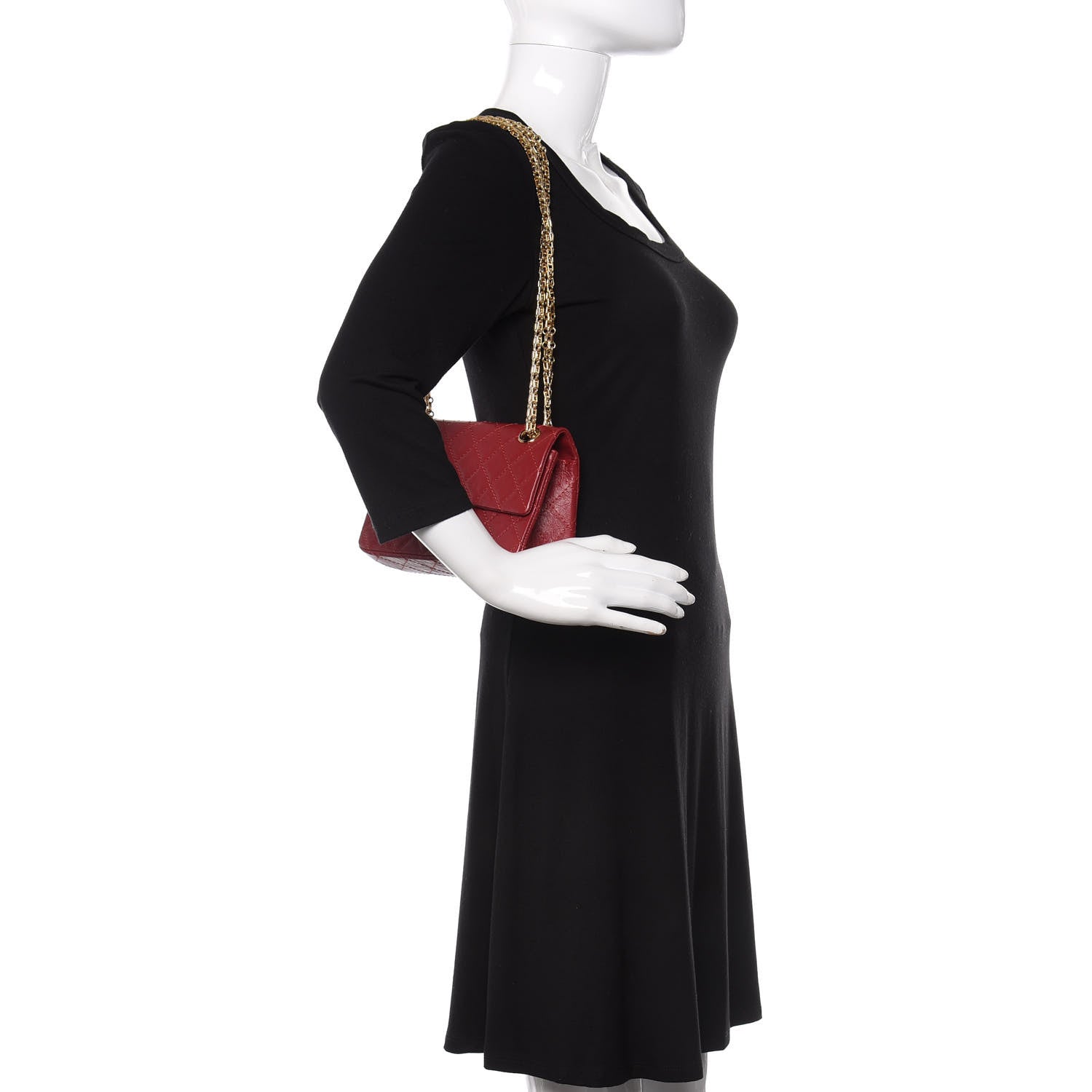 Chanel Aged Calfskin Quilted 2.55 Reissue Mini Flap Red 2 of 11