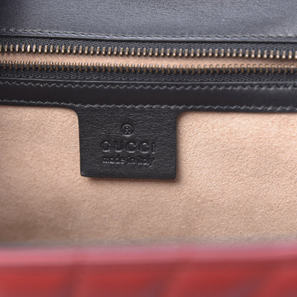 Gucci Calfskin Bamboo Trapuntata Queen Margaret Top Handle Bag Blue Agata Hibiscus Red Mystic White Sugar Pink 6 of 10