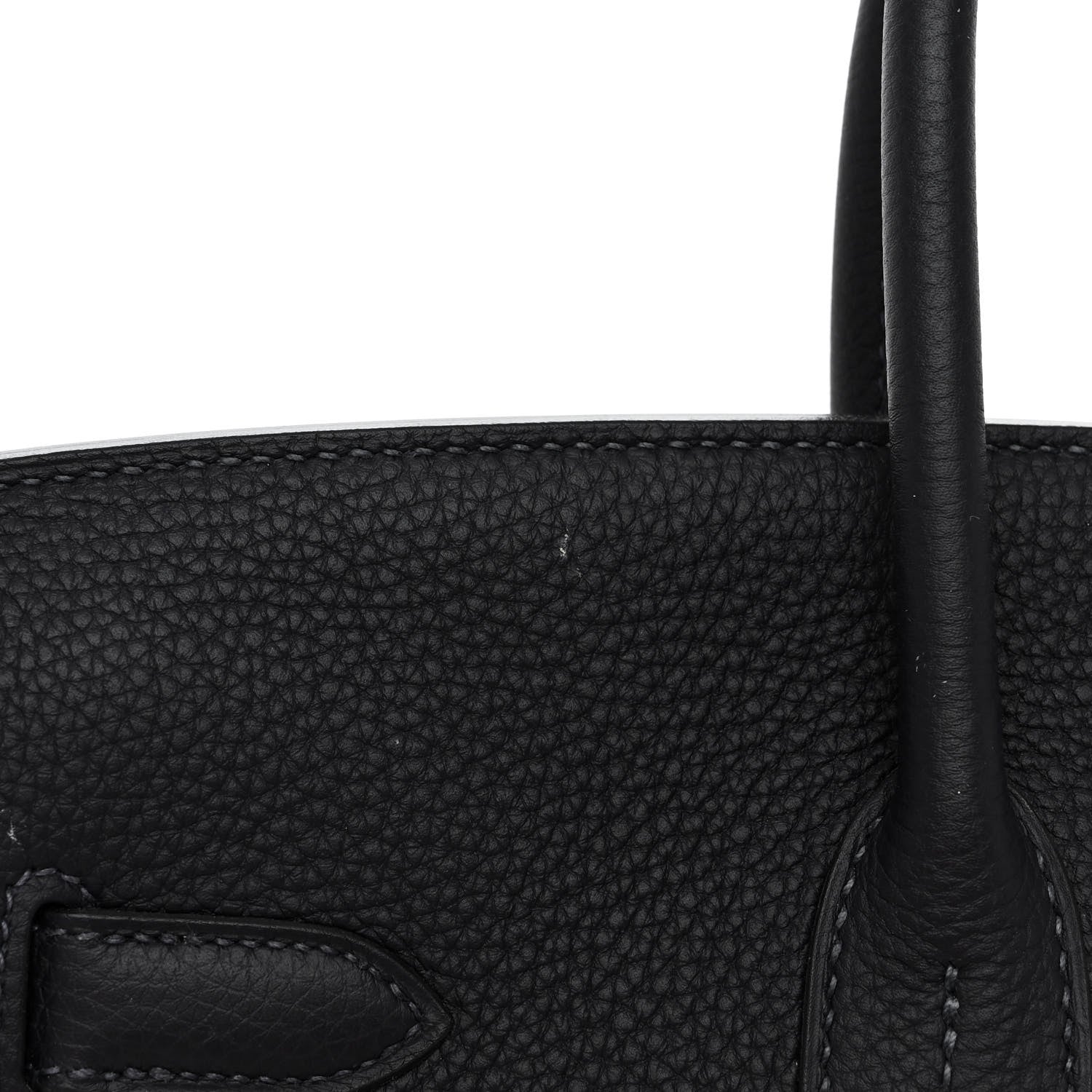 Hermes Togo Bi-Color Horseshoe Birkin 35 Black Etoupe 11 of 13