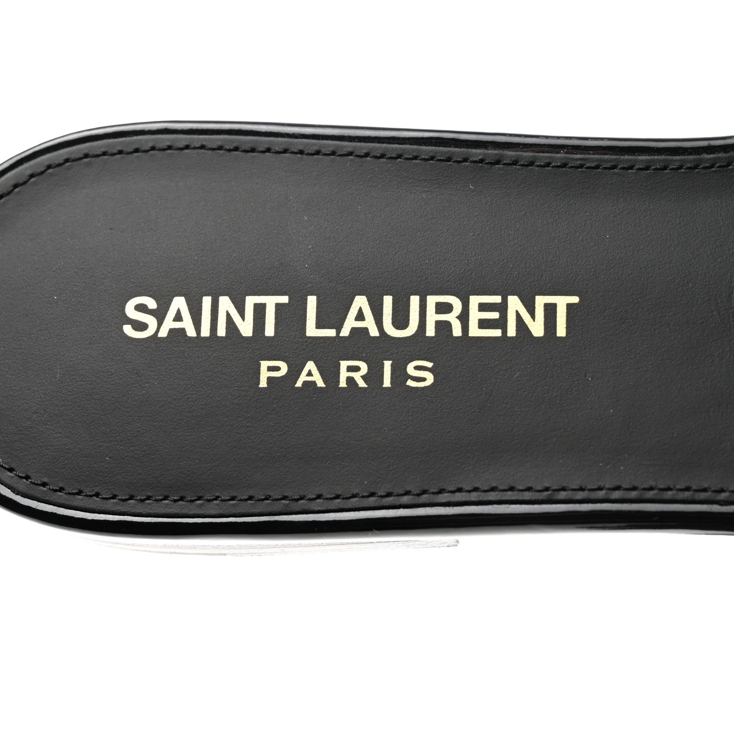 Saint Laurent Patent Tribute 05 Slide Sandals 38 Black 7 of 9