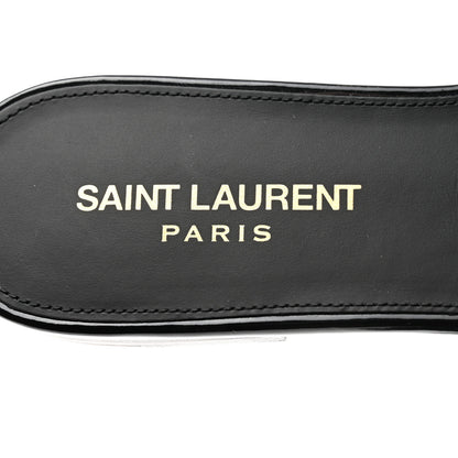 Saint Laurent Patent Tribute 05 Slide Sandals 38 Black 7 of 9