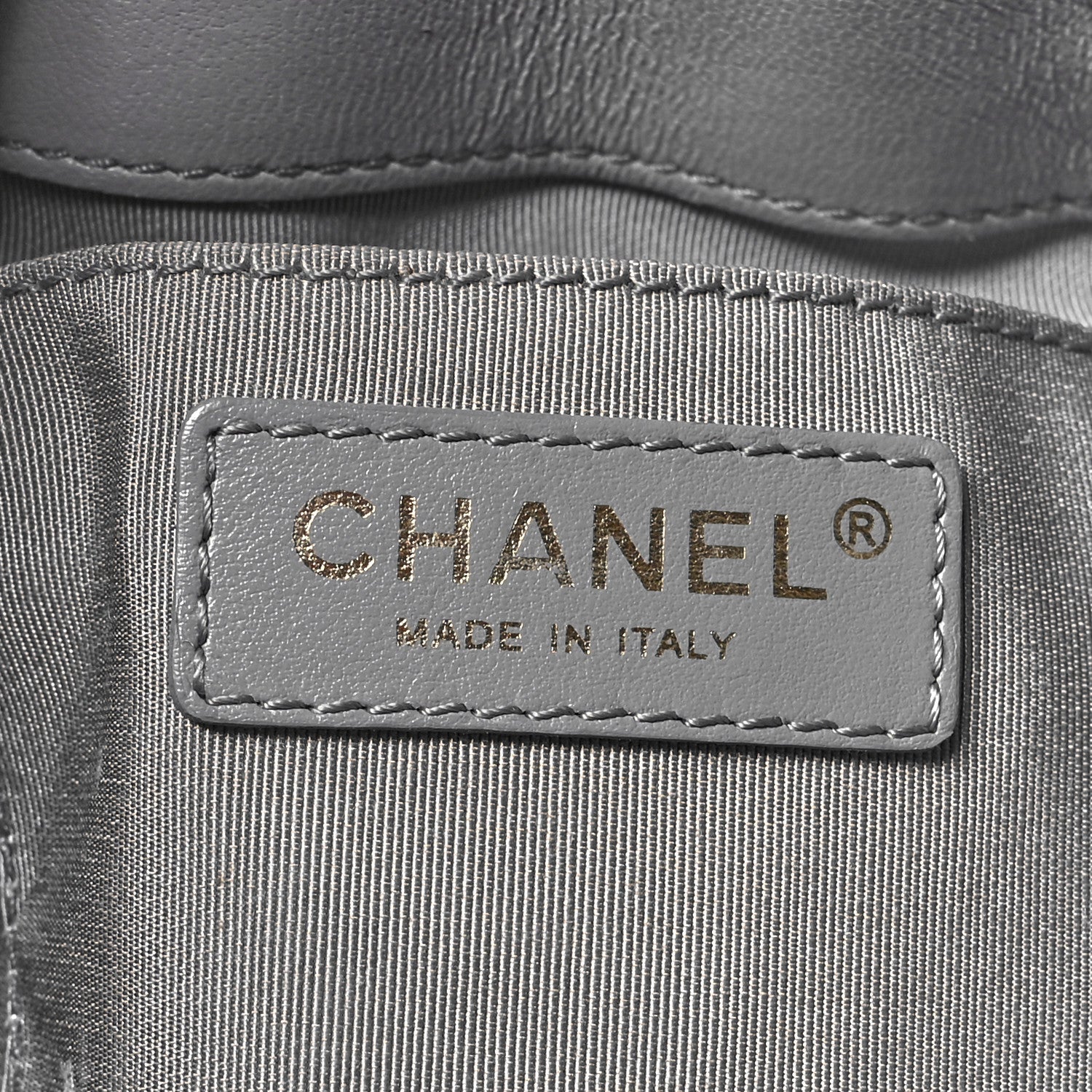 Chanel Lambskin Quilted CC Dweller Drawstring Bucket Bag Light Grey 6 of 11