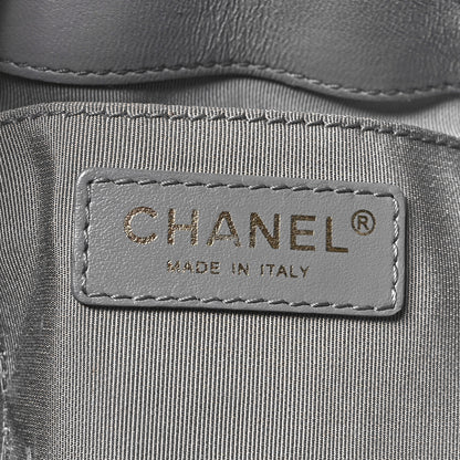 Chanel Lambskin Quilted CC Dweller Drawstring Bucket Bag Light Grey 6 of 11