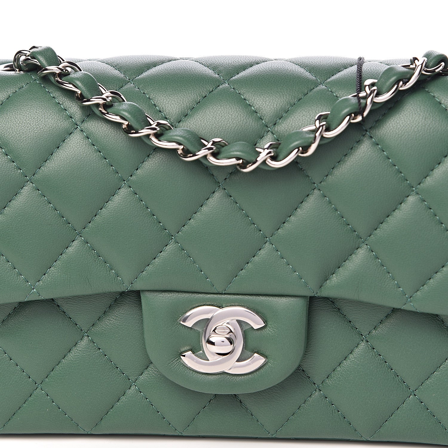 Chanel Lambskin Quilted Mini Rectangular Flap Green 10 of 11