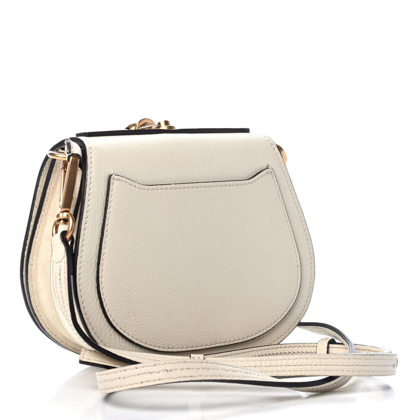 Calfskin Suede Small Nile Bracelet Bag Off White