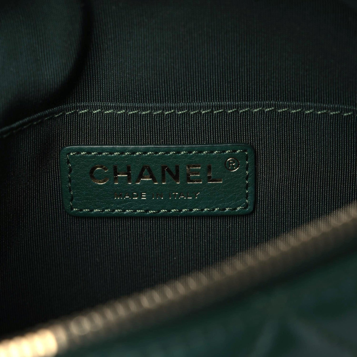 Chanel Calfskin Quilted Banane Waist Bag Fanny Pack Dark Green 10 of 11