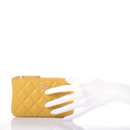 Chanel Caviar Quilted Small Cosmetic Case Yellow 2 of 8