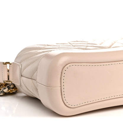 Chanel Aged Calfskin Chevron Quilted Small Gabrielle Hobo Ivory 9 of 12
