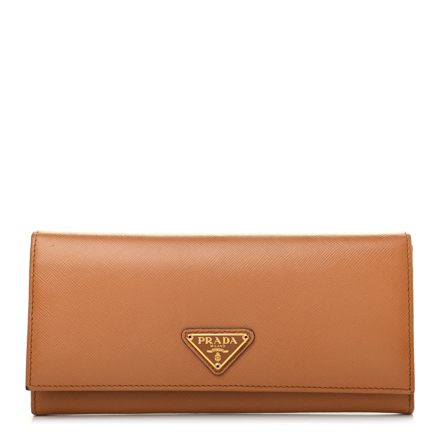 Saffiano Continental Flap Wallet Caramel