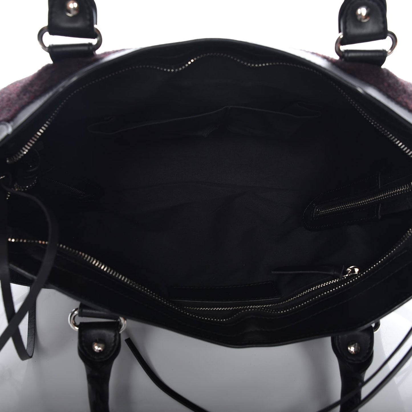 Calfskin Wool Classic Silver Hardware City Bordeaux