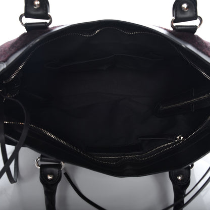 Balenciaga Calfskin Wool Classic Silver Hardware City Bordeaux 6 of 8