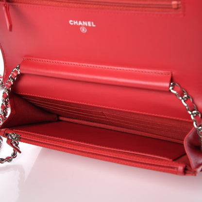 Chanel Patent Calfskin Quilted Boy Wallet On Chain WOC Pink 5 of 13