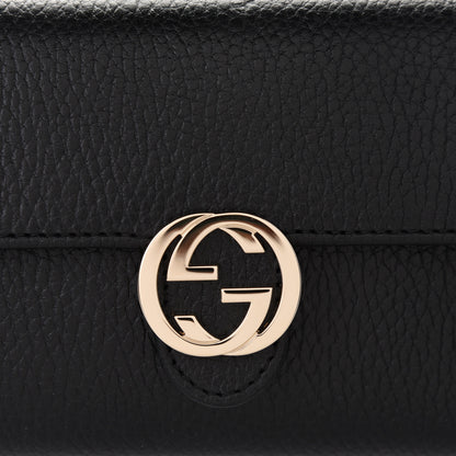 Gucci Dollar Calfskin Interlocking G Continental Wallet Black 8 of 9