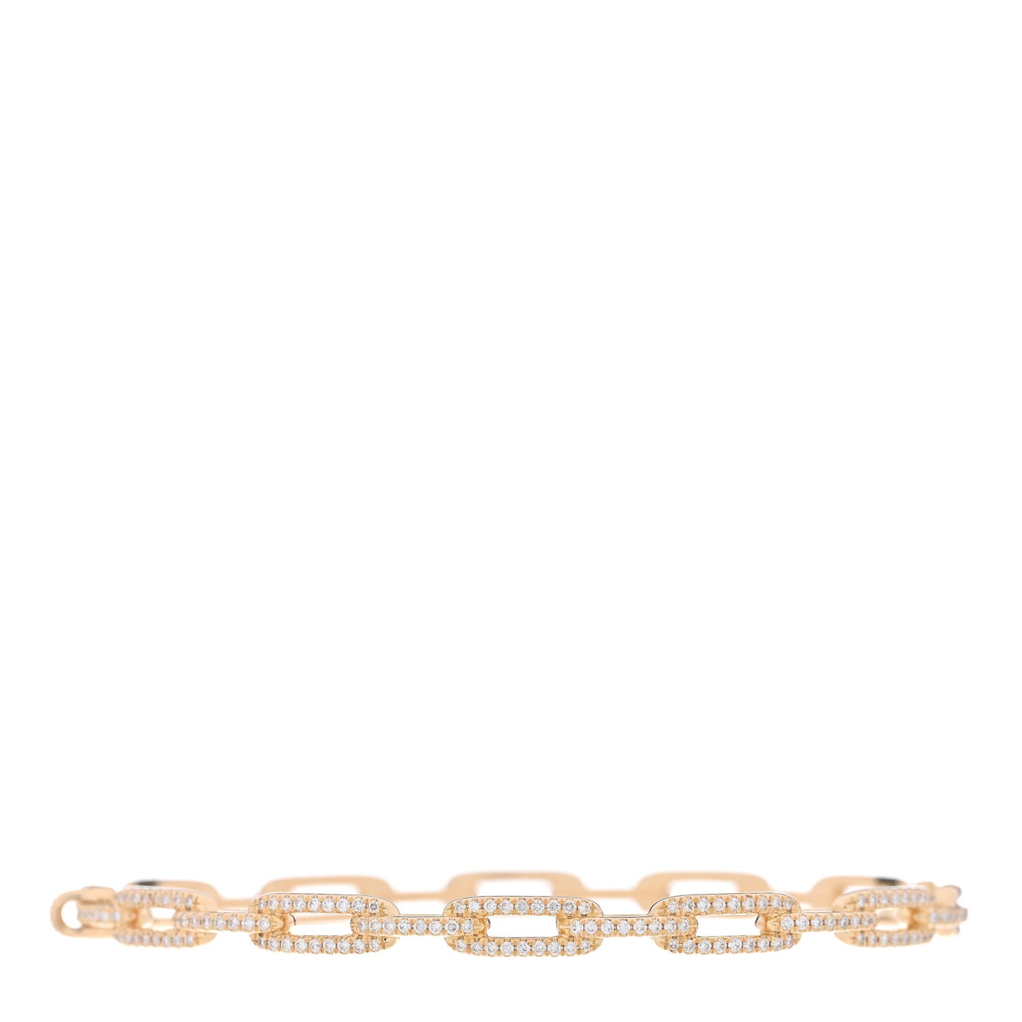 18K Yellow Gold Diamond 4mm Stax Chain Link Bracelet