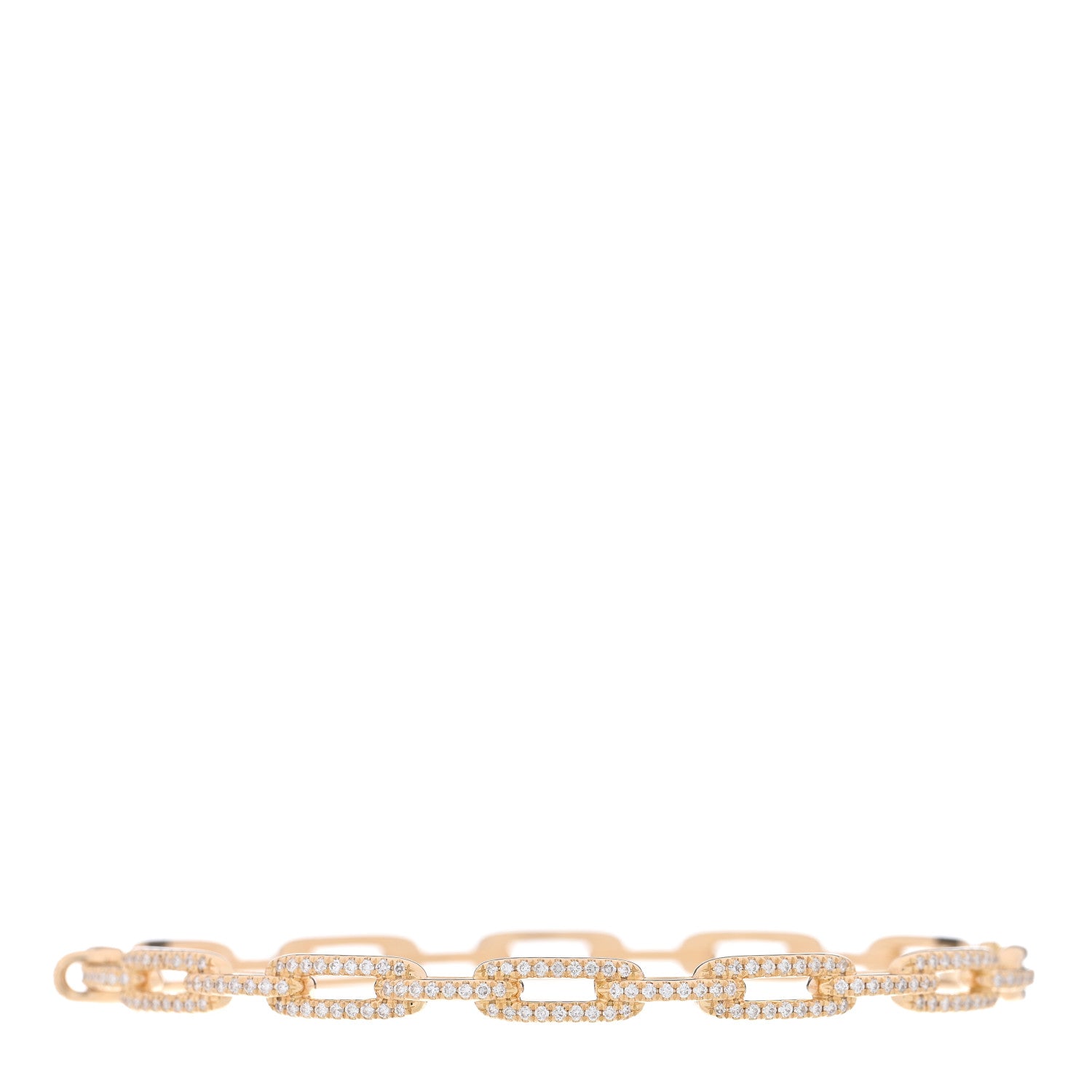 David Yurman 18K Yellow Gold Diamond 4mm Stax Chain Link Bracelet 1 of 3