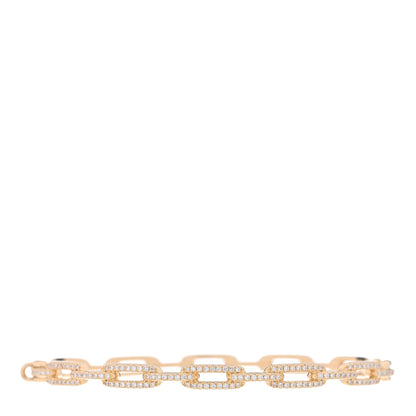 David Yurman 18K Yellow Gold Diamond 4mm Stax Chain Link Bracelet 1 of 3