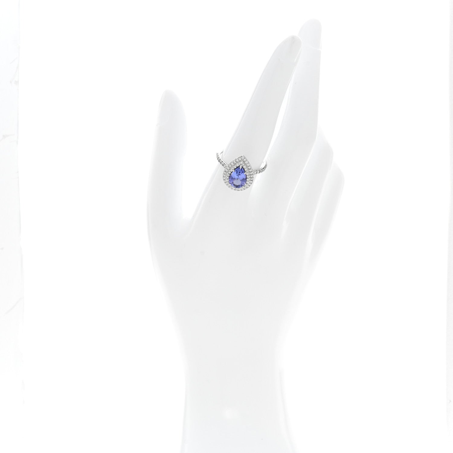 Tiffany Platinum Diamond Tanzanite Soleste Pear Cut Ring 56 7.75 2 of 6