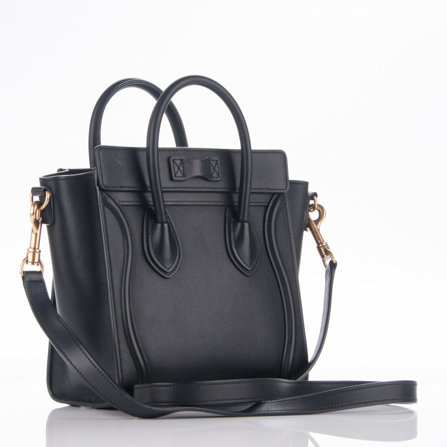 Celine Smooth Calfskin Nano Luggage Black 2 of 5