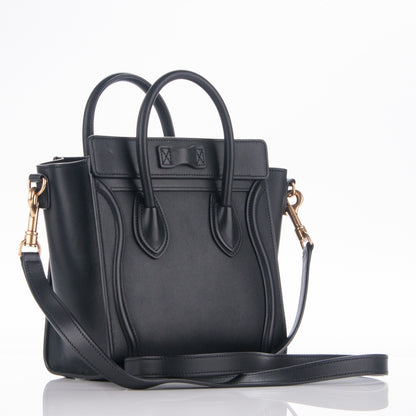 Celine Smooth Calfskin Nano Luggage Black 2 of 5