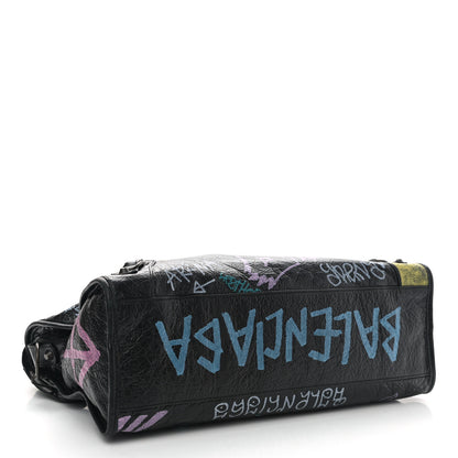 Balenciaga Agneau Graffiti All Over Classic Hardware City Black Multicolor 4 of 10