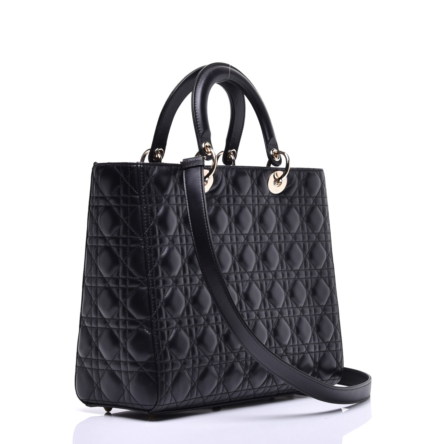 Lambskin Cannage Large Lady Dior Black