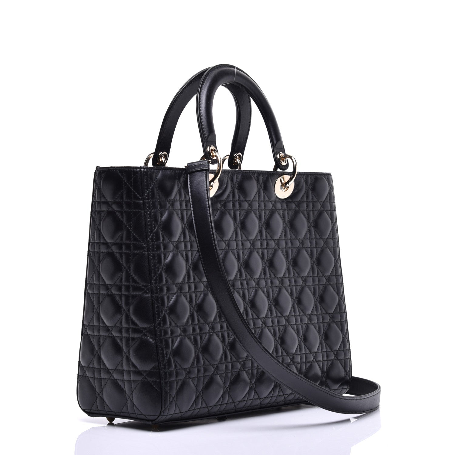 Christian Dior Lambskin Cannage Large Lady Dior Black 4 of 10