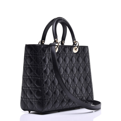 Christian Dior Lambskin Cannage Large Lady Dior Black 4 of 10