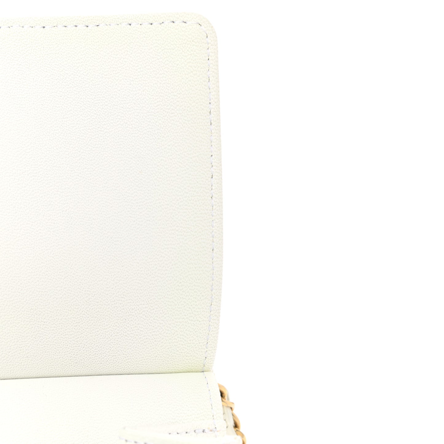 Lambskin Quilted Large Pearl Chain Flap Bag White
