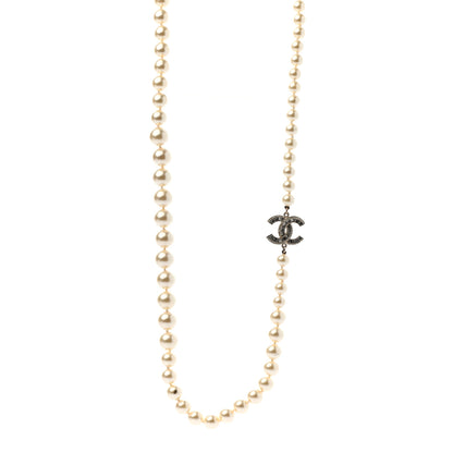 Chanel Pearl CC Long Necklace Light Gold 1 of 5