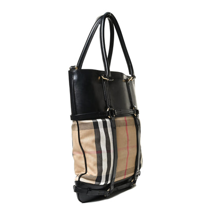 Burberry House Check Bridle Calfskin Tote Black 3 of 24